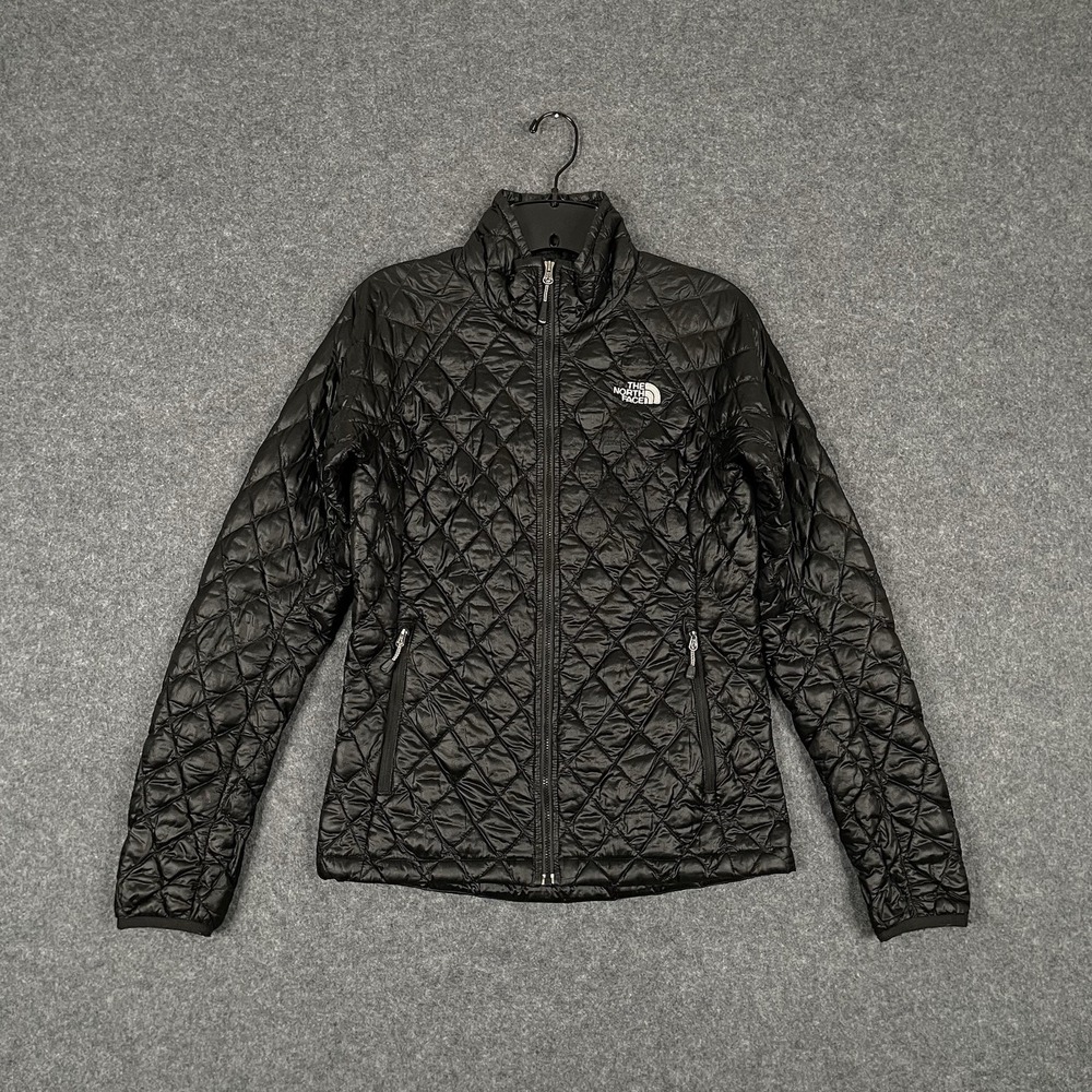 The North Face Quilted Puffer Jacket Womens Size XS Black Thermoball Full Zip
